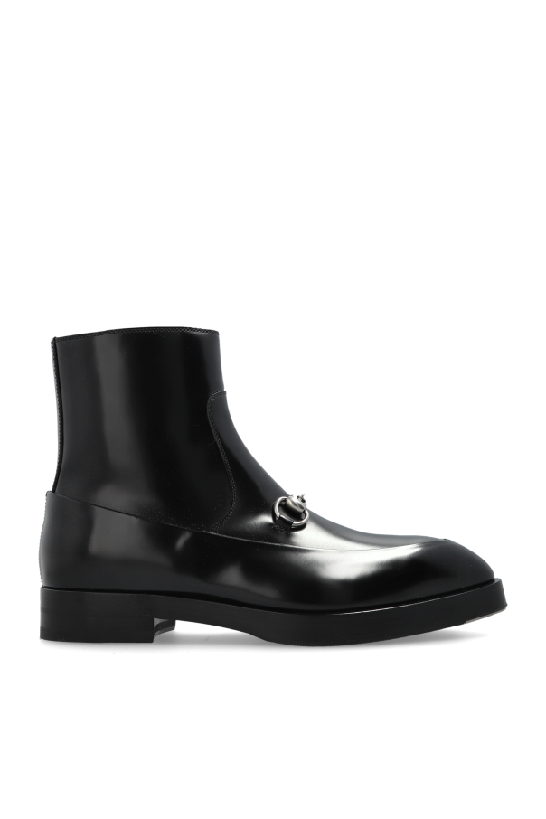 Gucci Horsebit Ankle Boots — Black