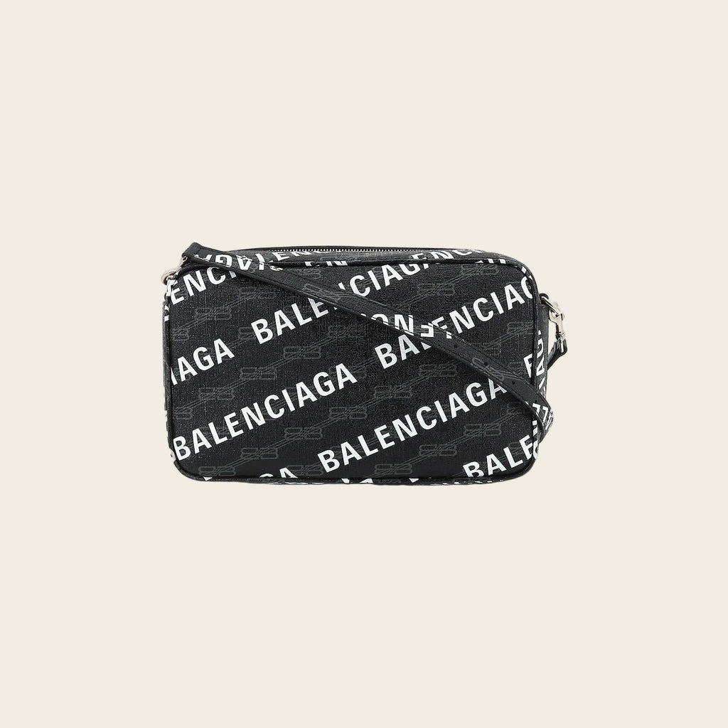 Balenciaga Camera Bag Allover Logo Patent Leather