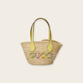 Gucci Logo Straw Tote Bag