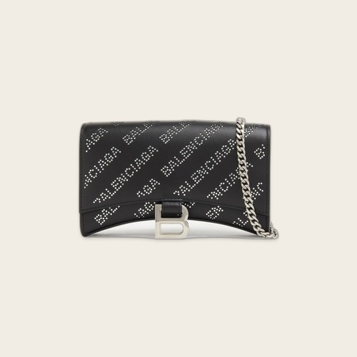 Balenciaga Hourglass Wallet Strass on Chain