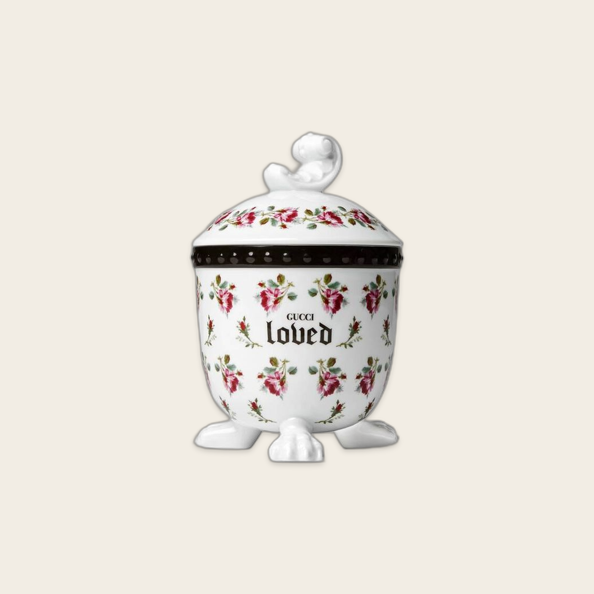 Gucci Mehen Rose Print Lion Scented Candle