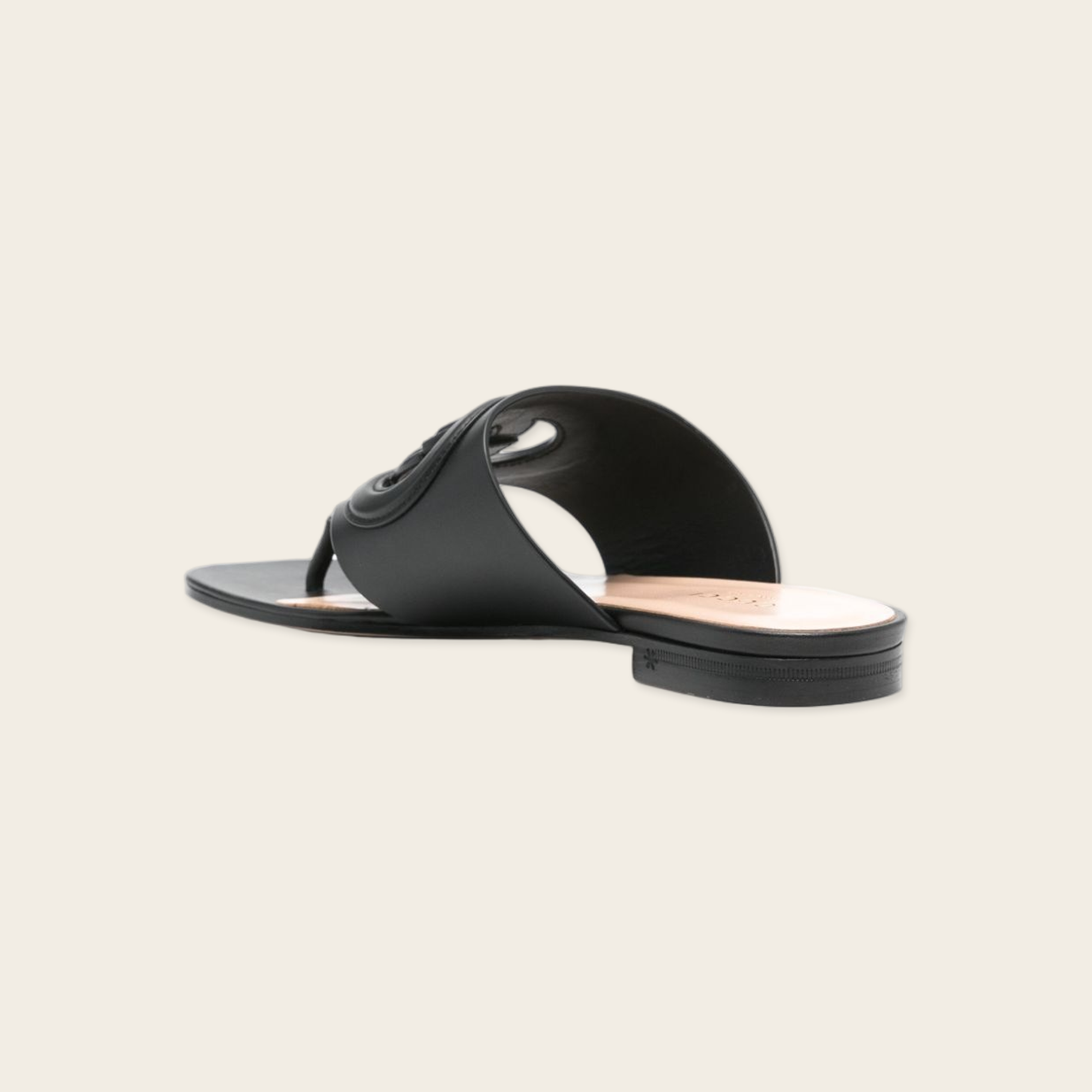 Gucci Cut GG Leather Flat Thong Sandals
