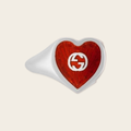 Gucci Sterling Silver Heart Interlocking G Ring
