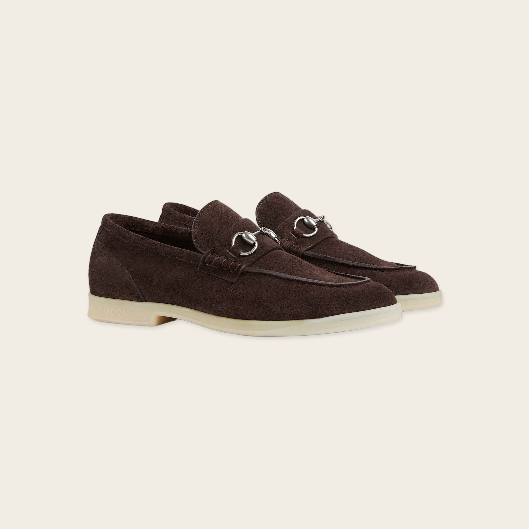 Gucci Horsebit Brown Suede Shoes