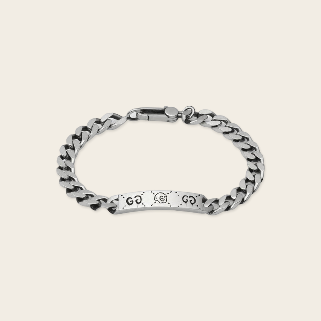 Gucci Ghost Engraved Sterling Silver ID