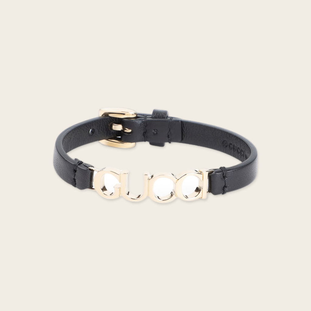 Gucci Leather Logo Bracelet