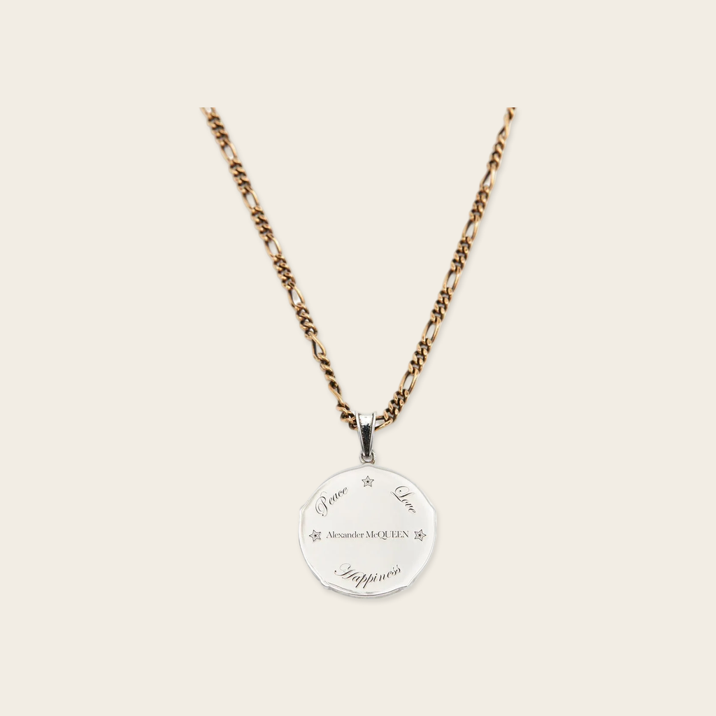 Alexander McQueen Logo-engraved medallion necklace