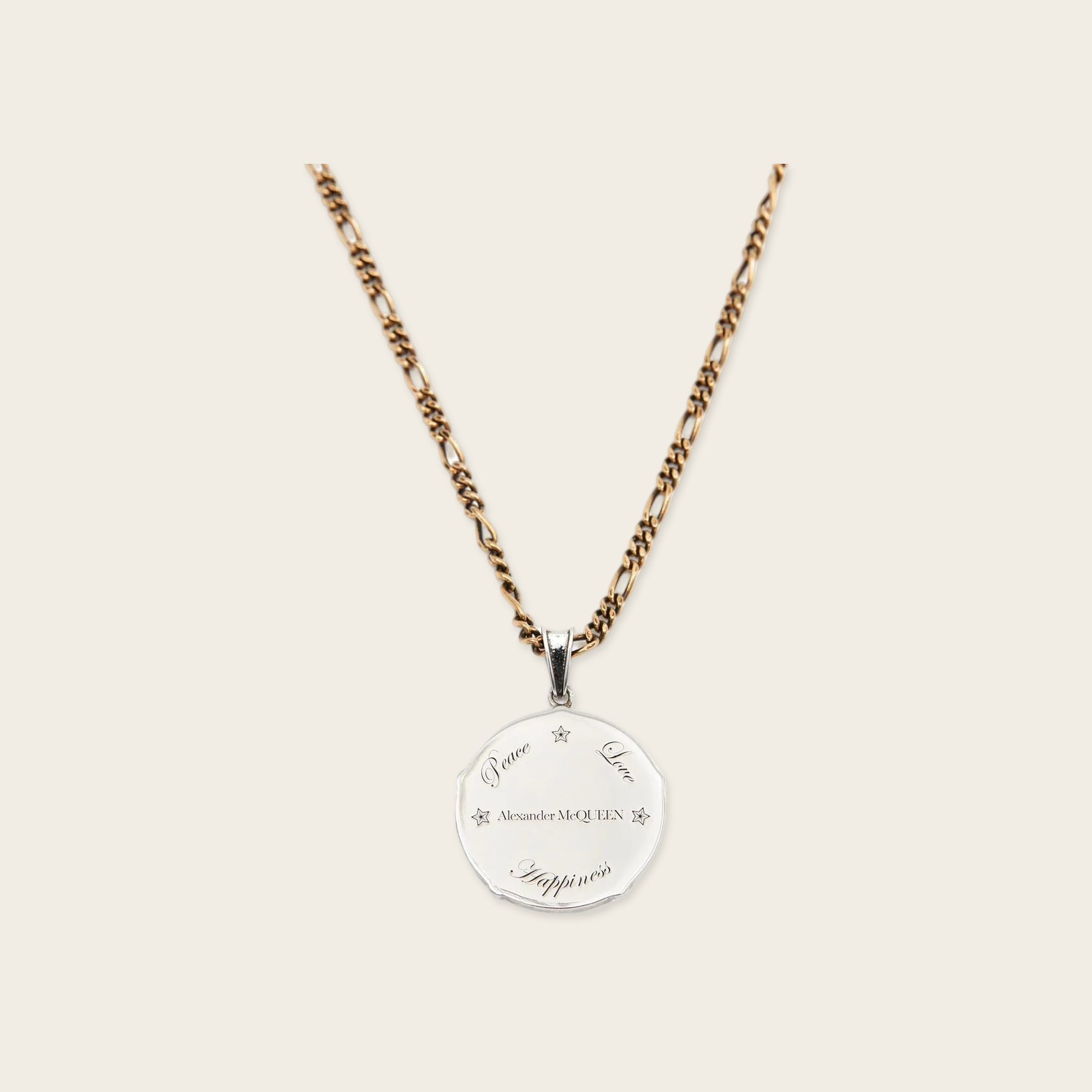 Alexander McQueen Logo-engraved medallion necklace