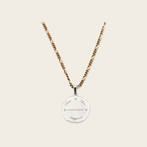 Alexander McQueen Logo-engraved medallion necklace