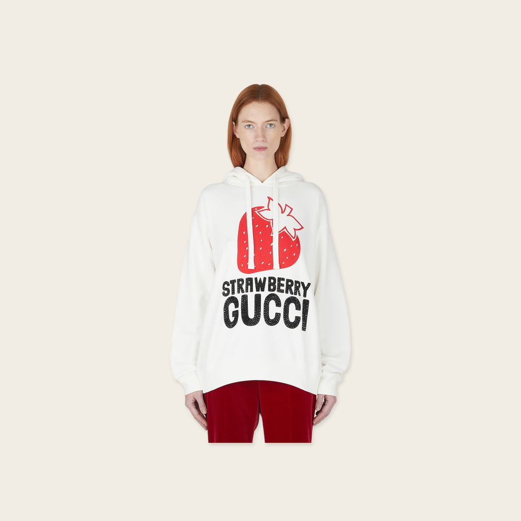 Gucci Strawberry Hoodie with Embellished