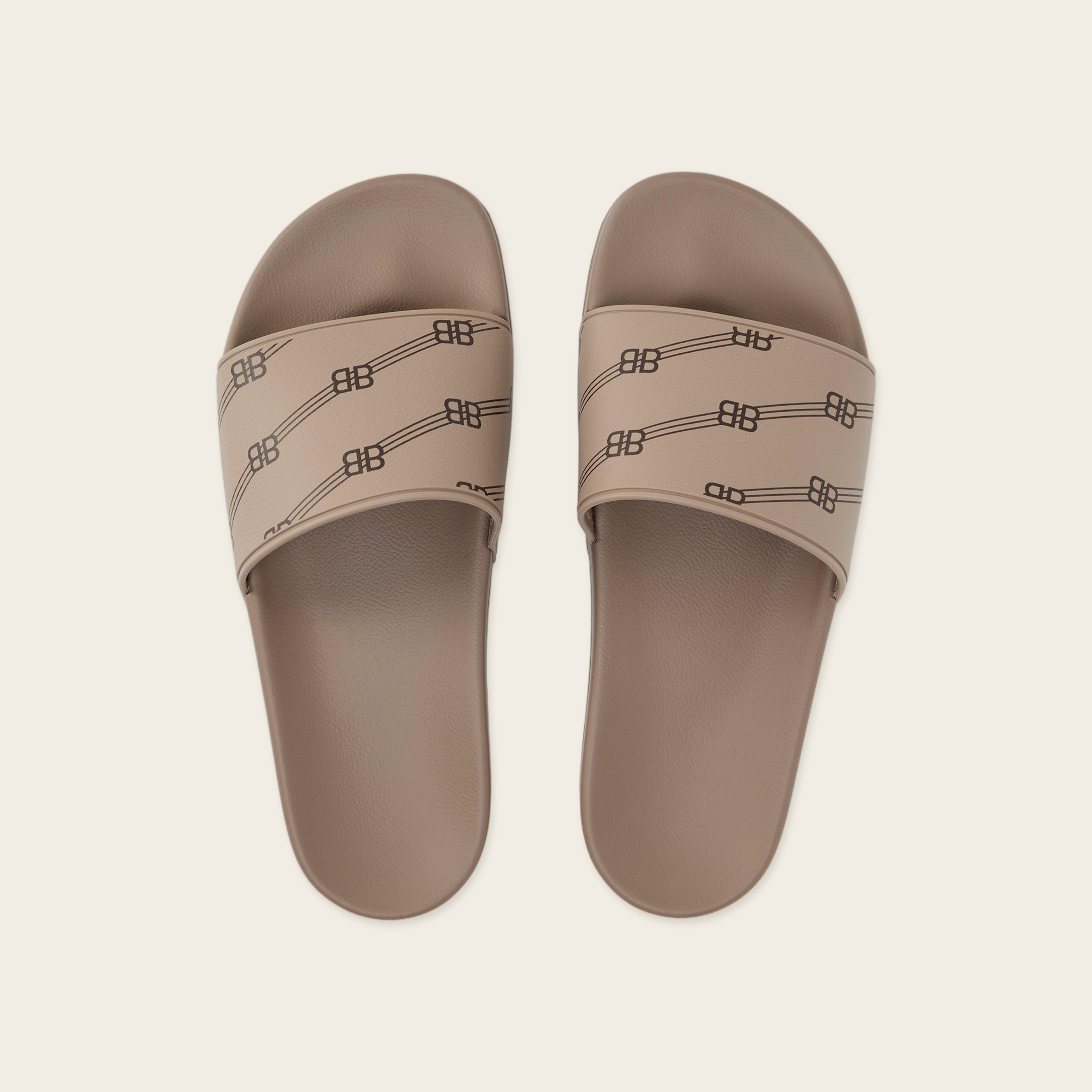 Balenciaga BB Monogram Slide in Brown