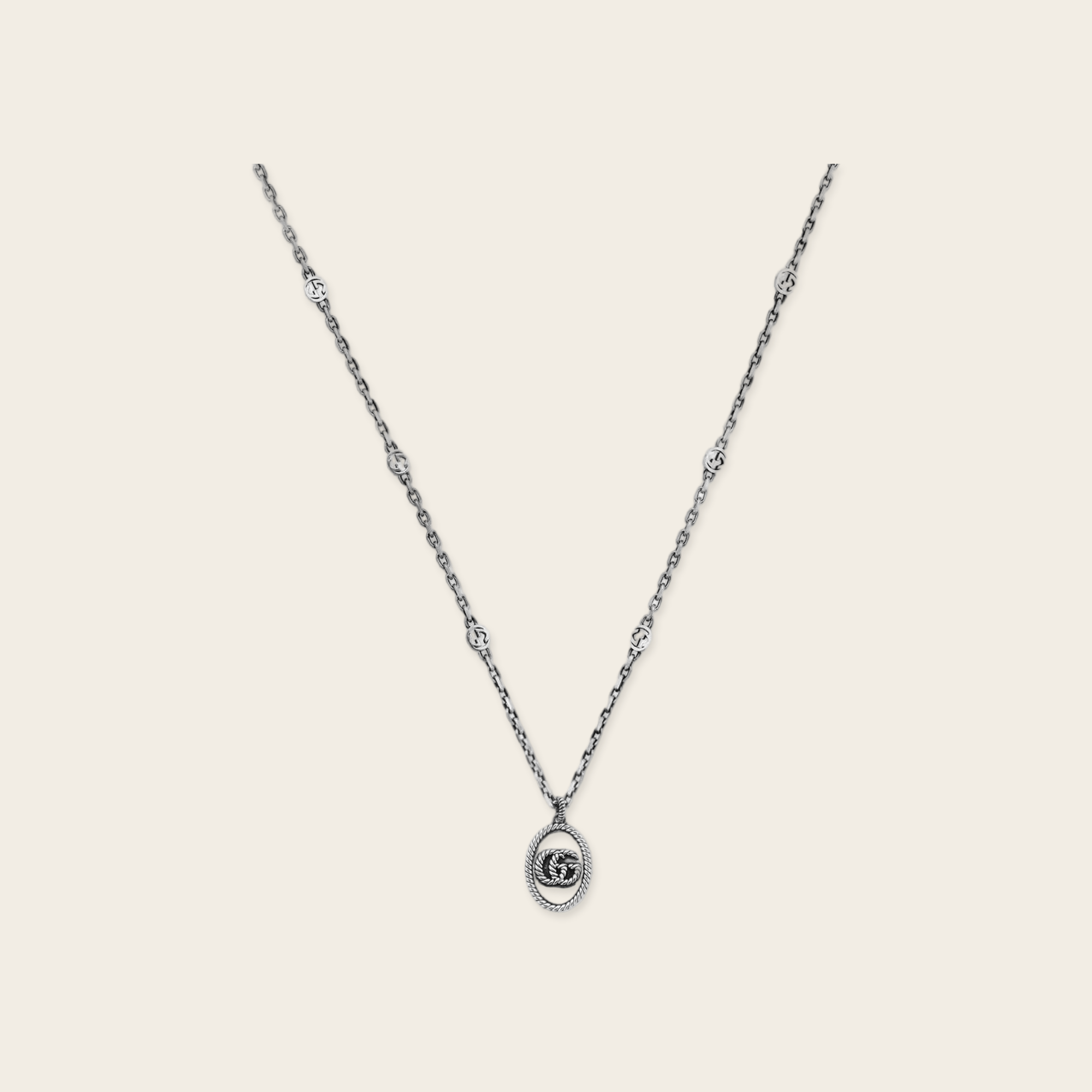Gucci Interlocking G Sterling Silver Necklace