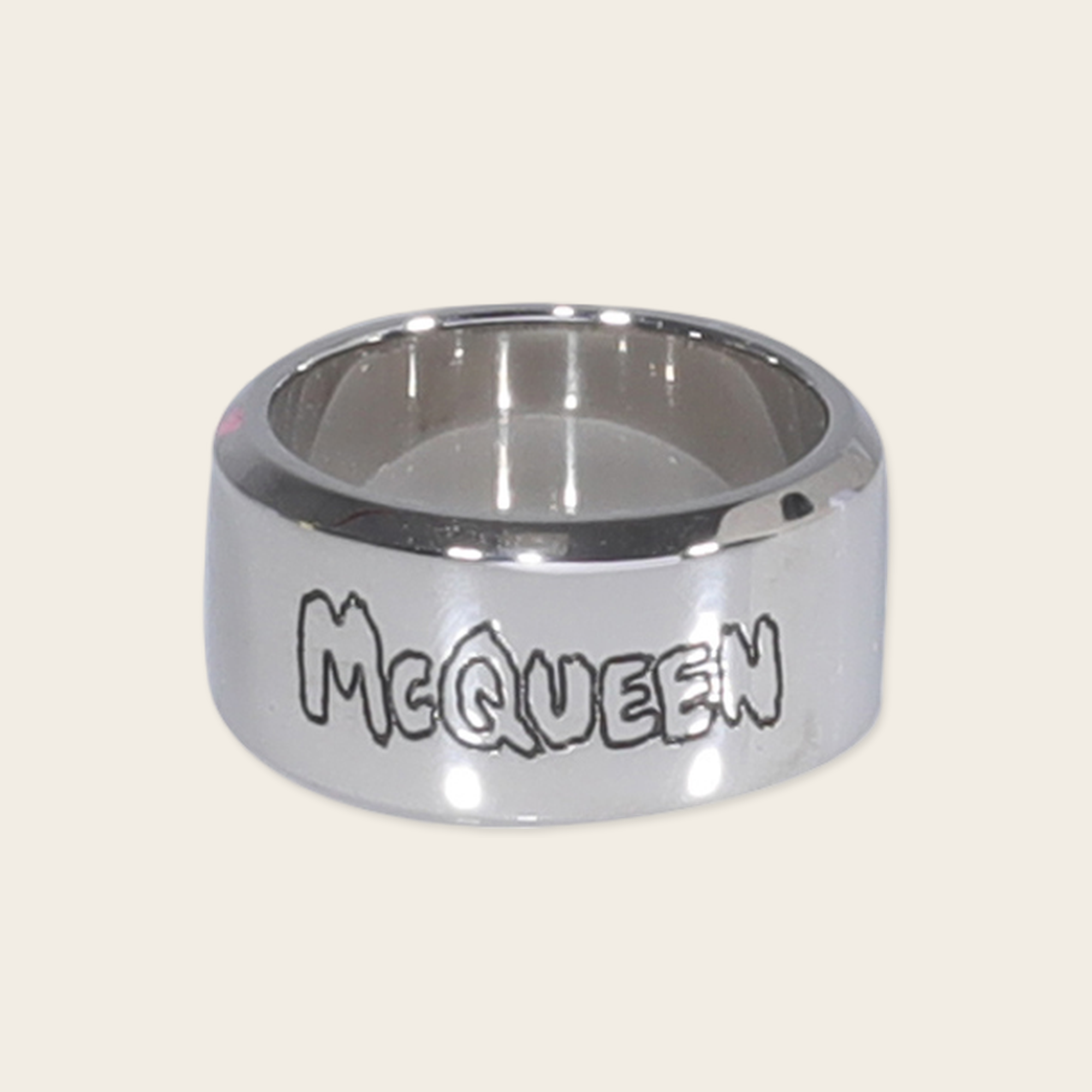 Alexander McQueen Graffiti Logo Ring
