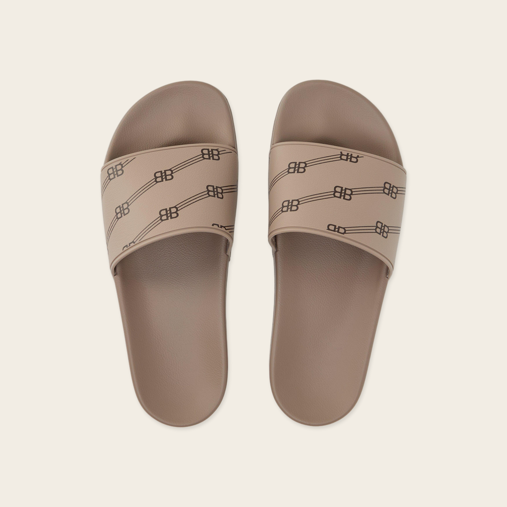 Balenciaga BB Monogram Slide in Brown
