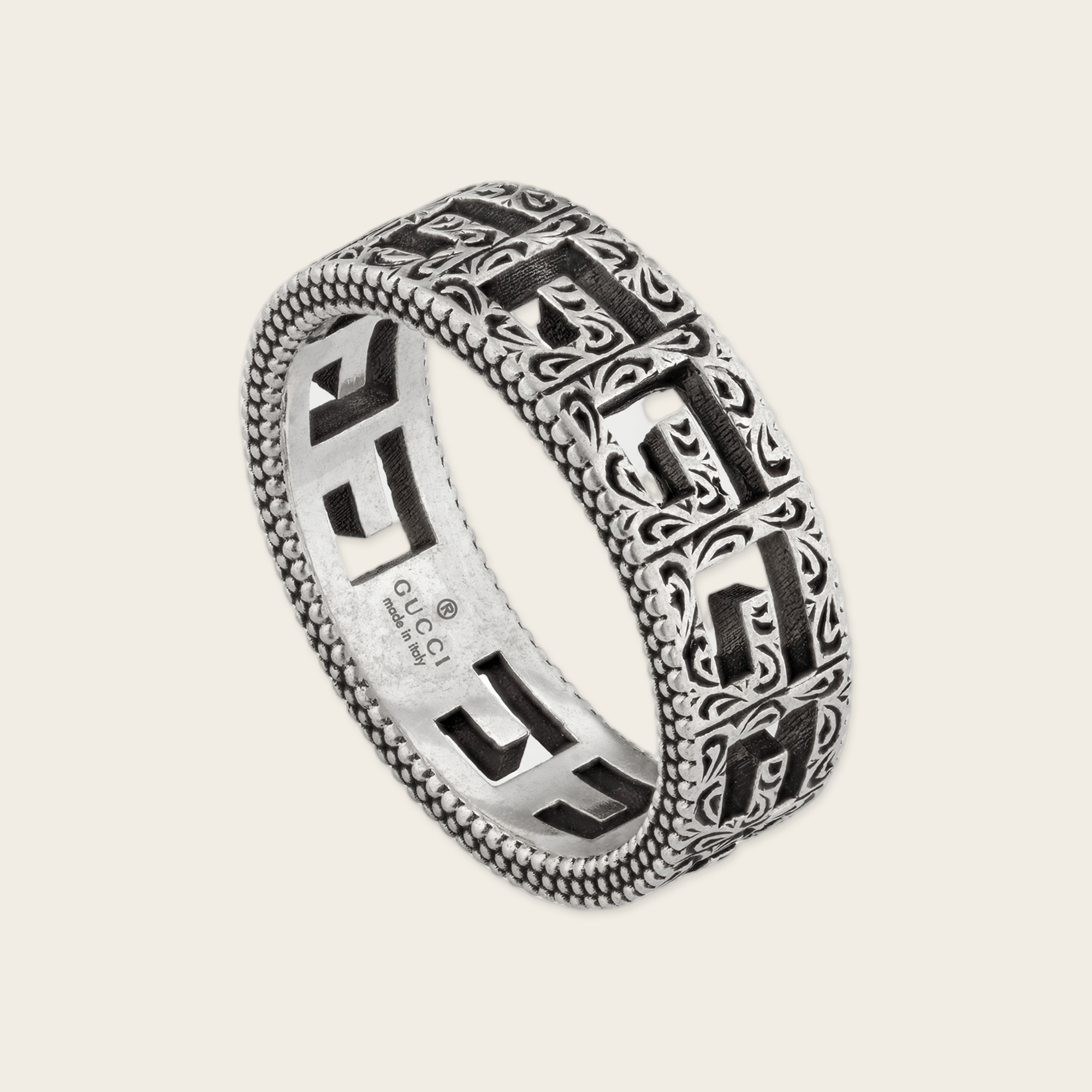 Gucci Silver Ring With Square G