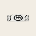 Gucci Interlocking Enamelled Sterling Silver Ring