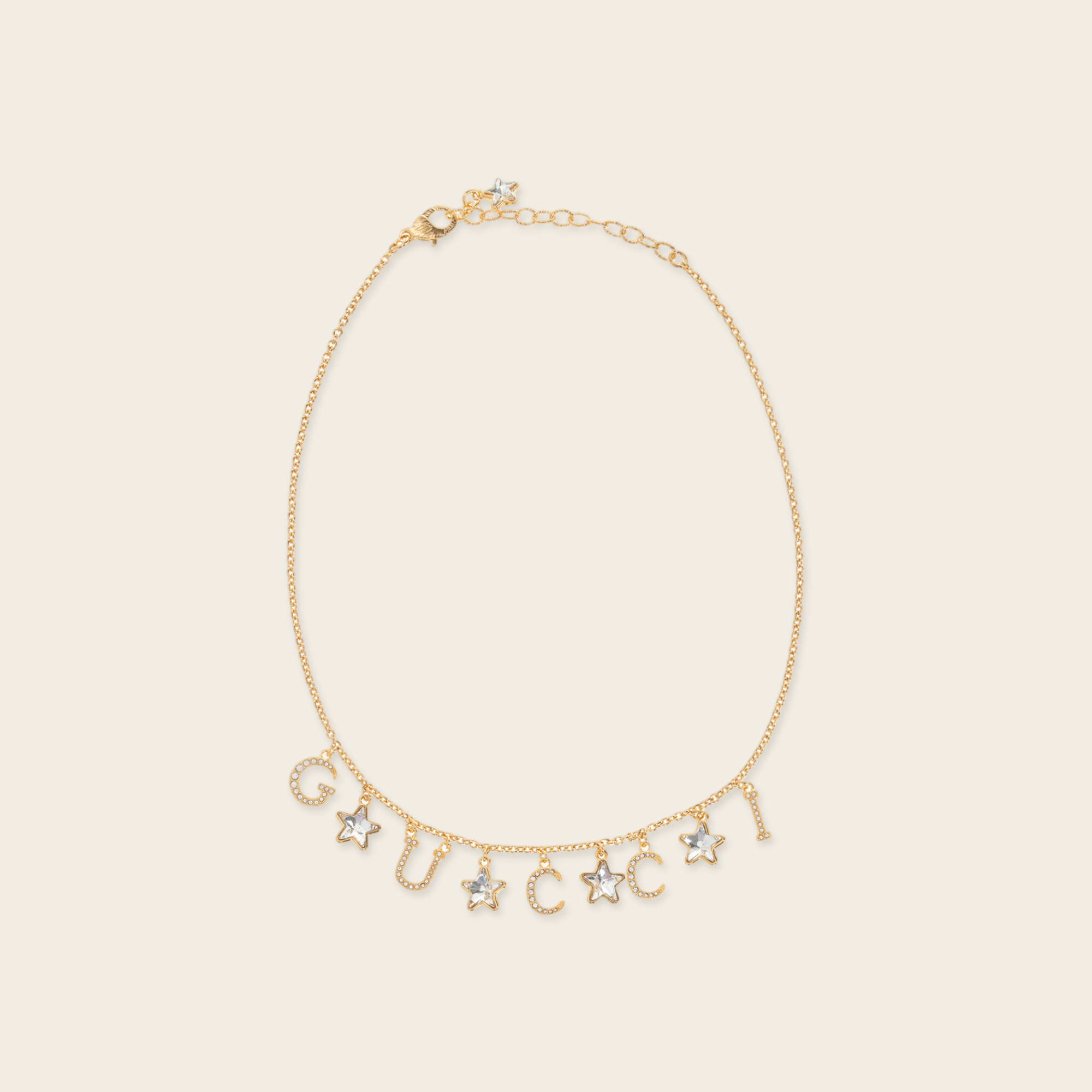 Gucci Star Logo Crystal Necklace