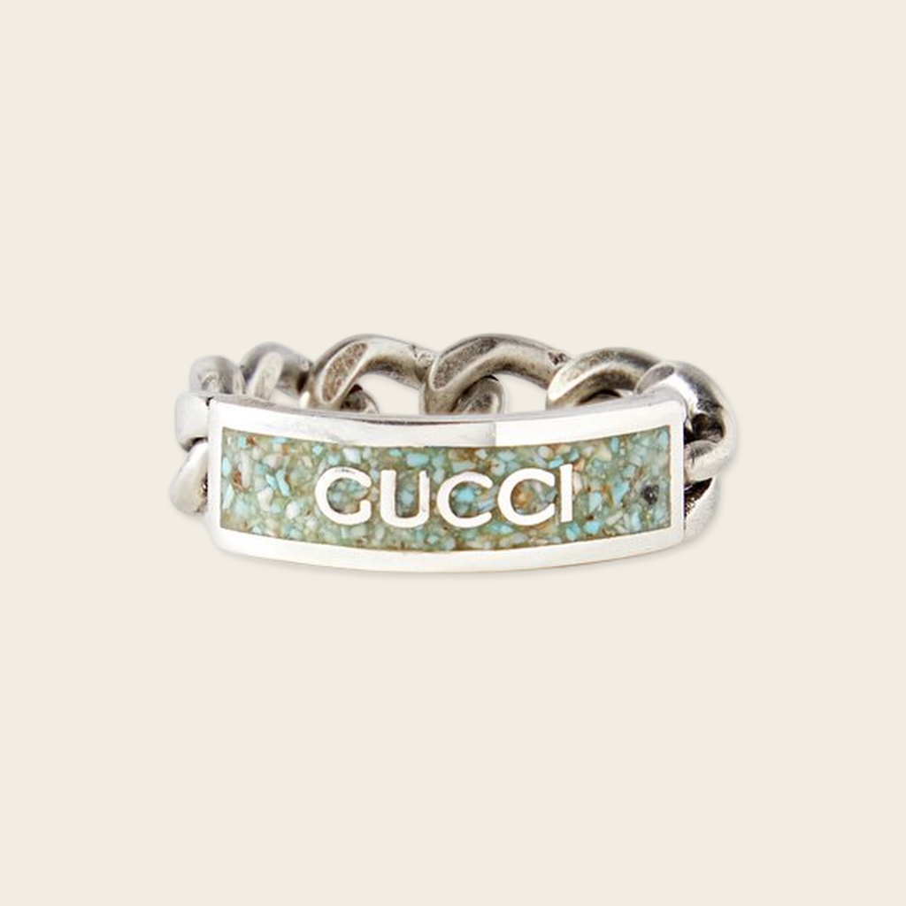 Gucci Sterling Silver Logo Ring