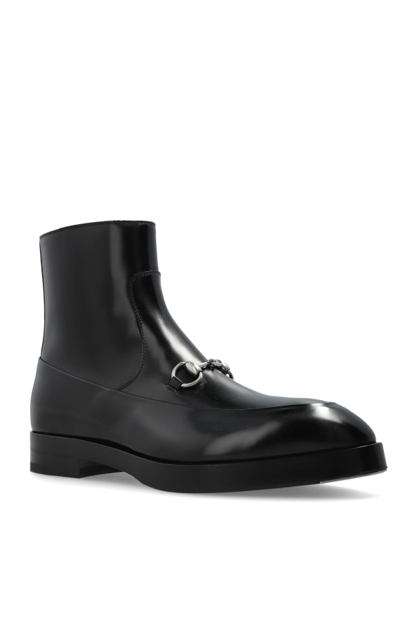 Gucci Horsebit Ankle Boots — Black