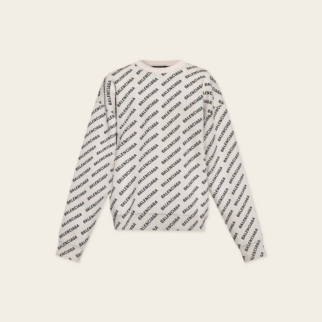 Balenciaga Jacquard all over logo knitwear
