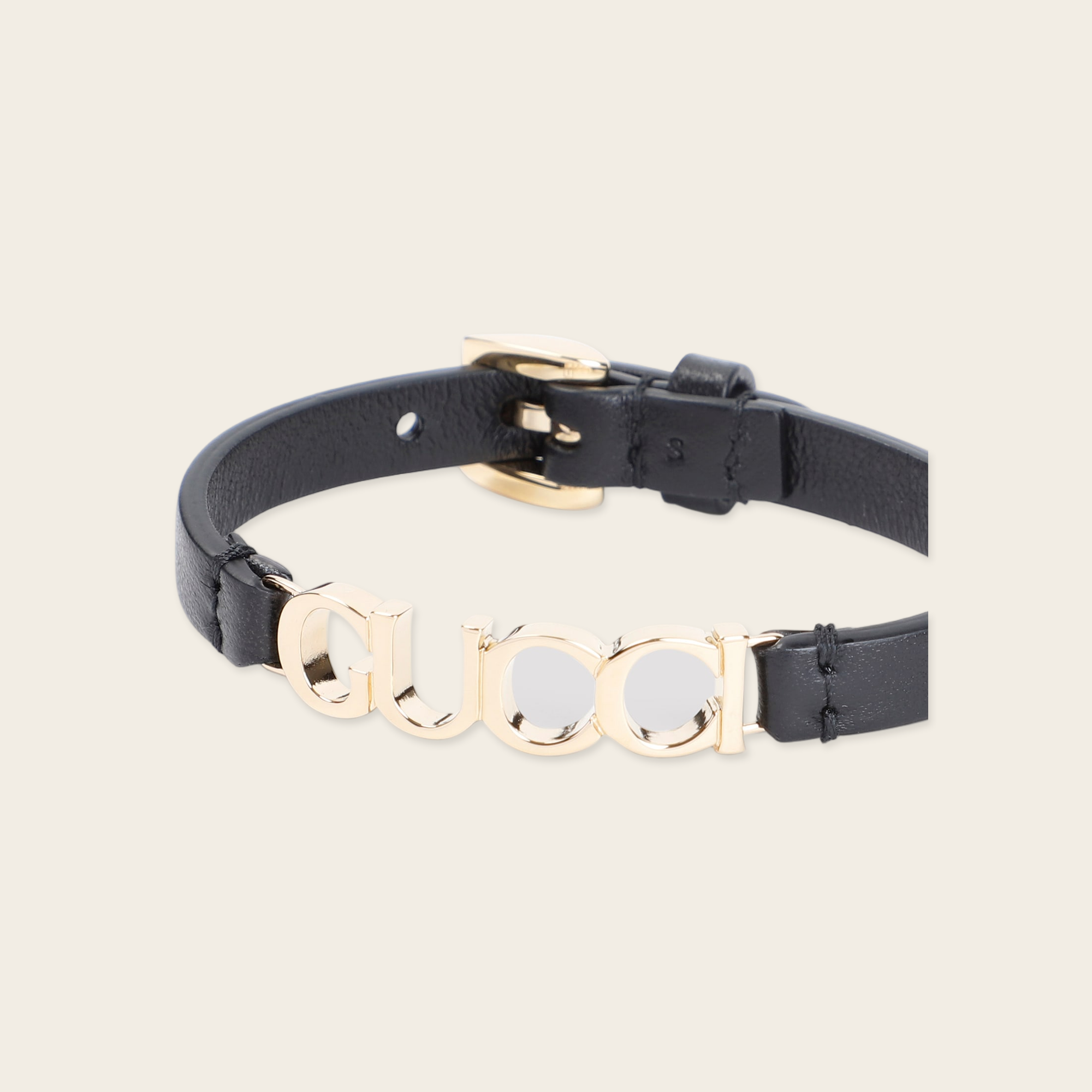 Gucci Leather Logo Bracelet