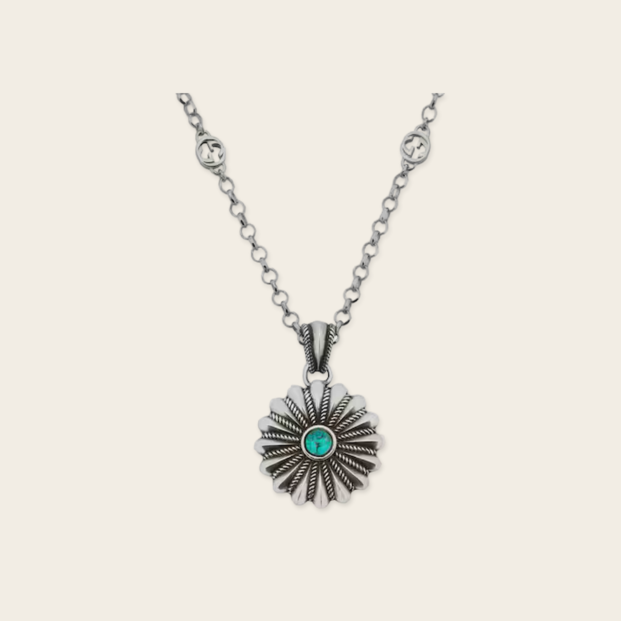 Gucci Interlocking G Necklace with Flower.