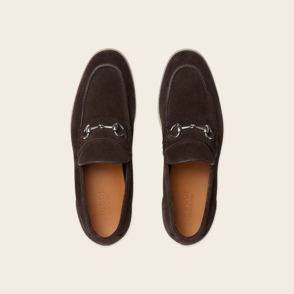 Gucci Horsebit Brown Suede Shoes