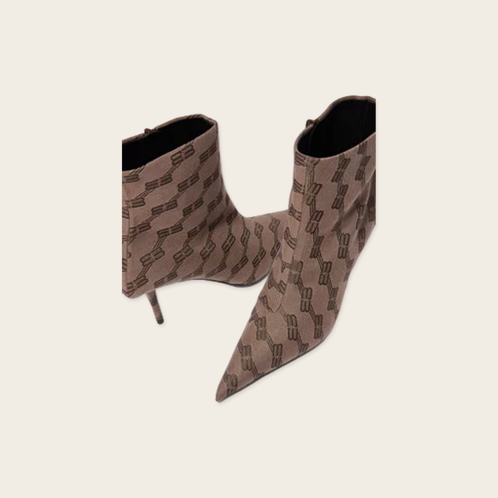 Balenciaga Knife Boots in BB-monogram Canvas