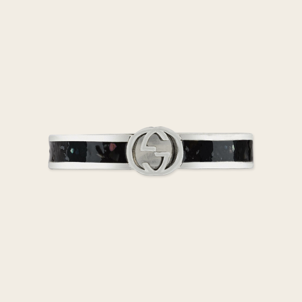 Gucci Interlocking G Sterling Silver Ring.