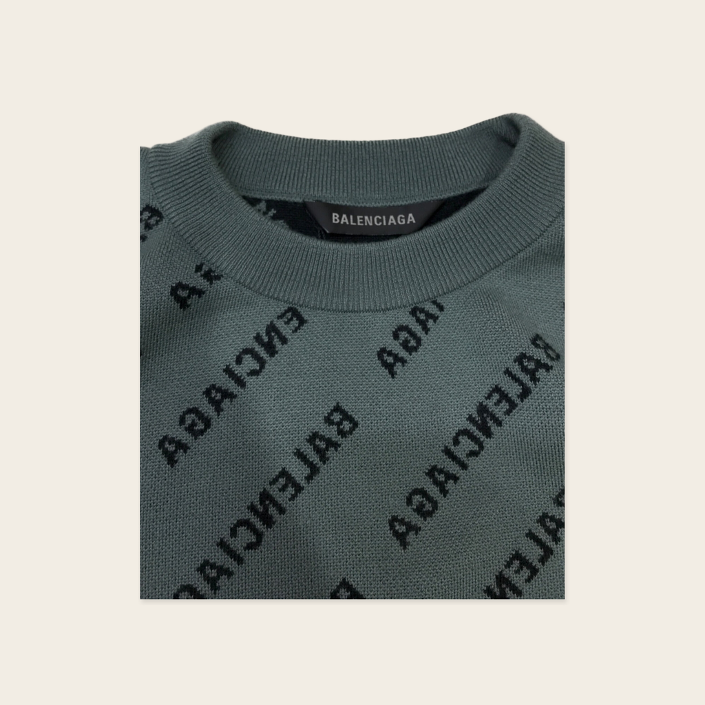 Balenciaga Jacquard all over logo knitwear