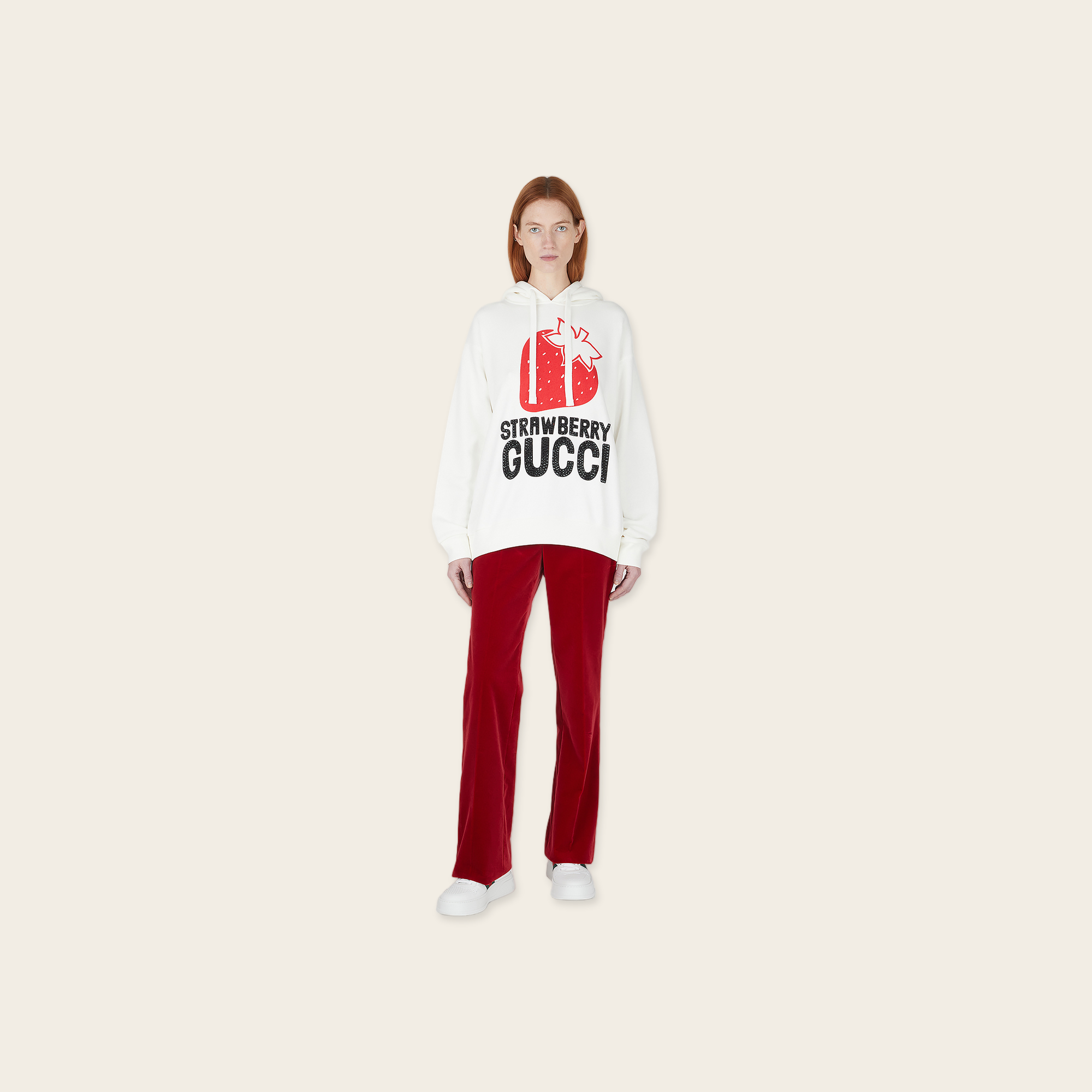 Gucci Strawberry Hoodie with Embellished