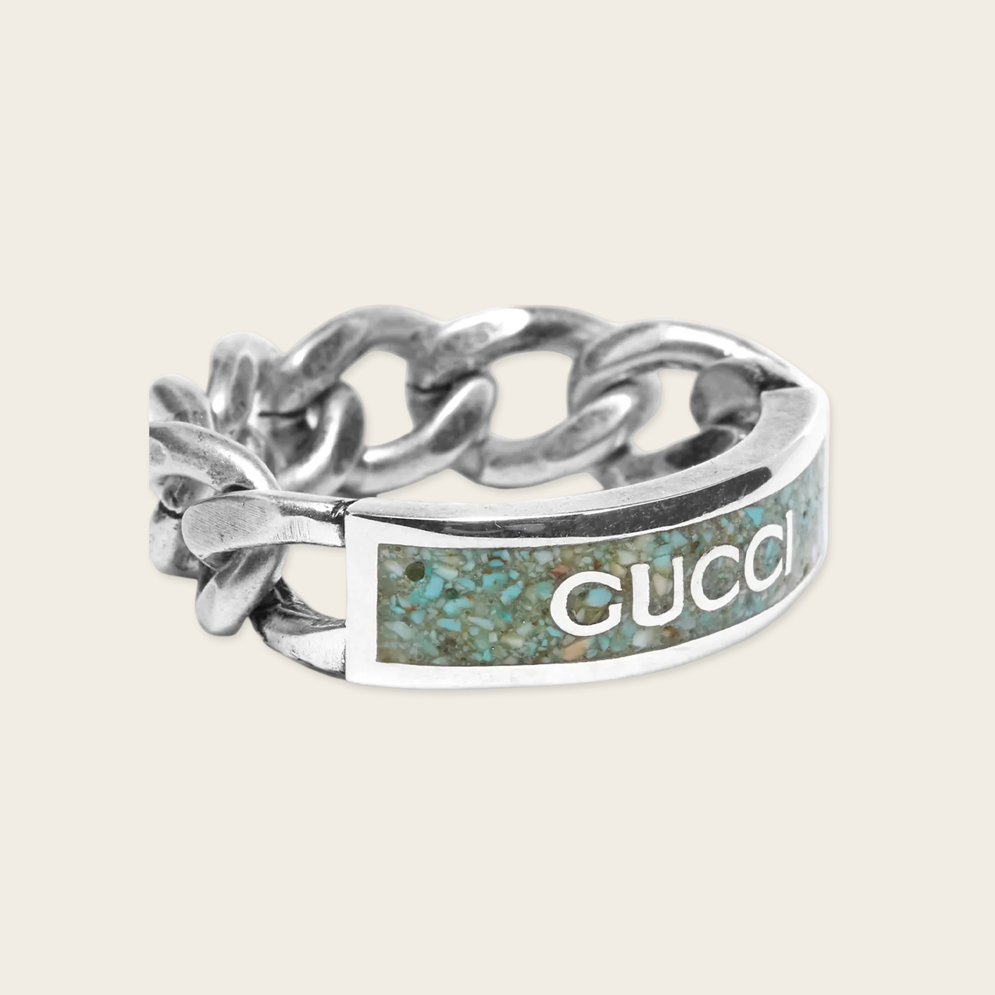 Gucci Sterling Silver Logo Ring