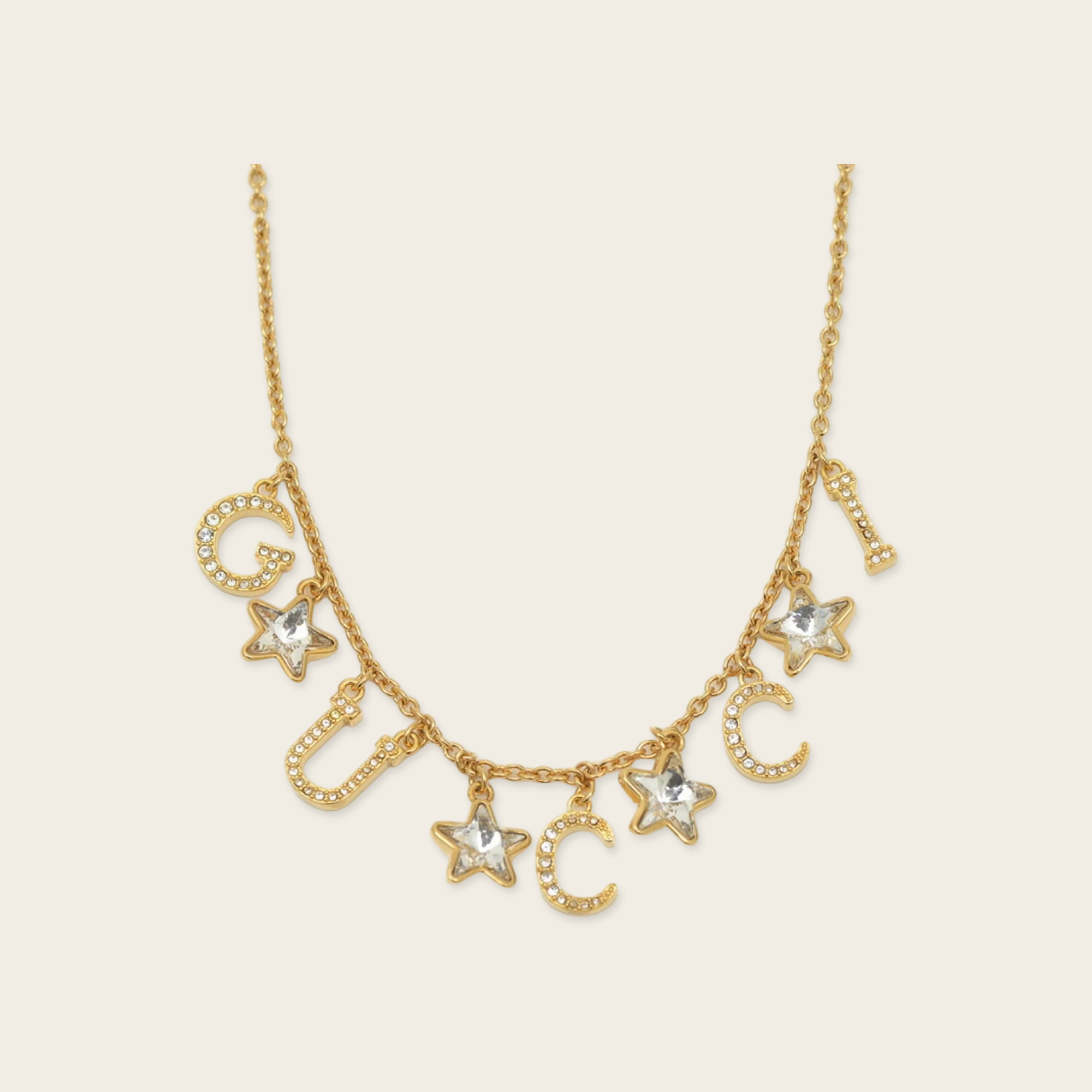 Gucci Star Logo Crystal Necklace