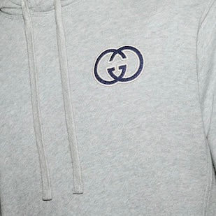 Gucci Interlocking G Hoodie — Grey