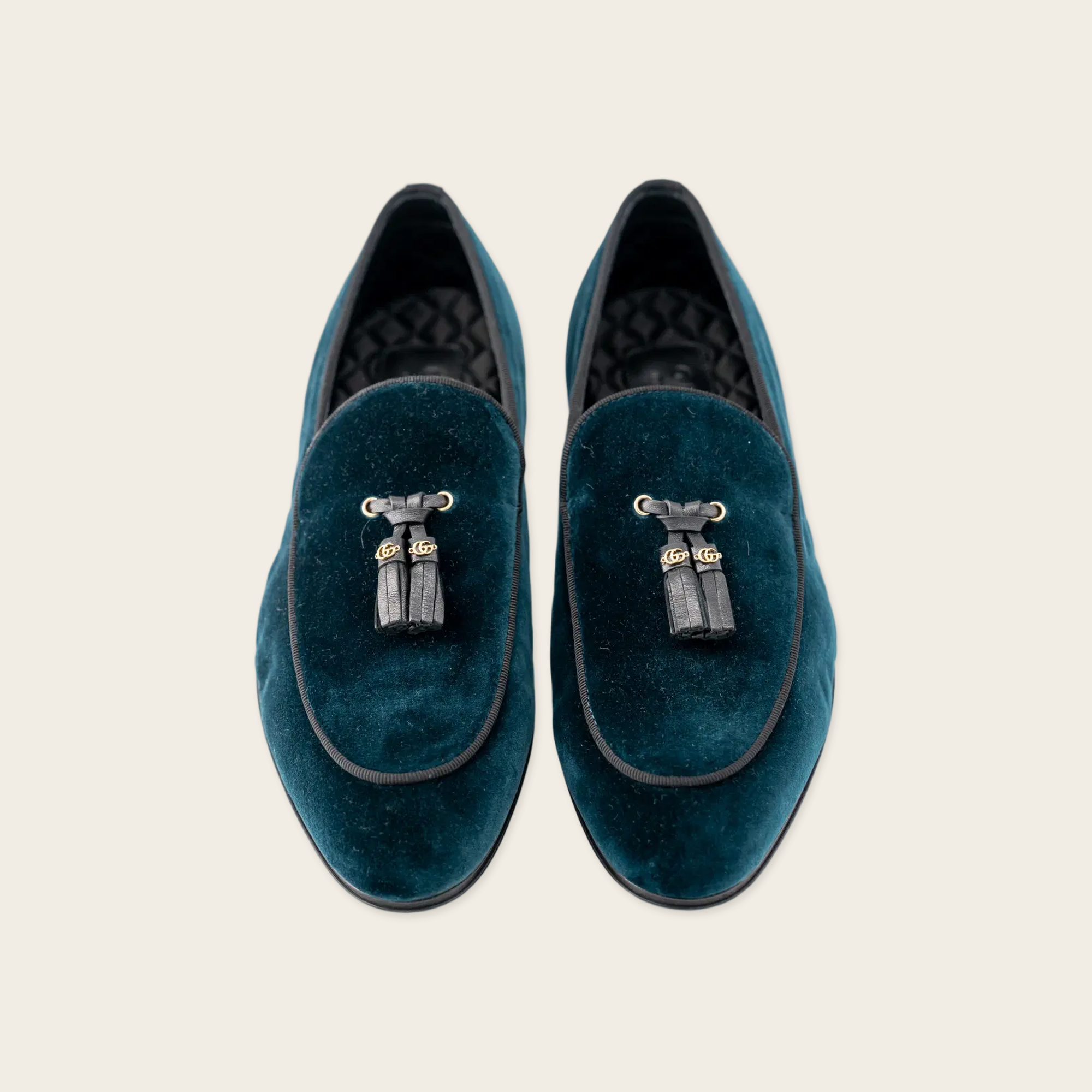 Gucci Velvet Green Loafers