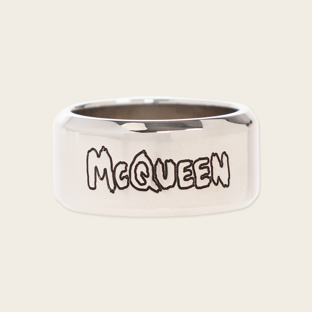 Alexander McQueen Graffiti Logo Ring