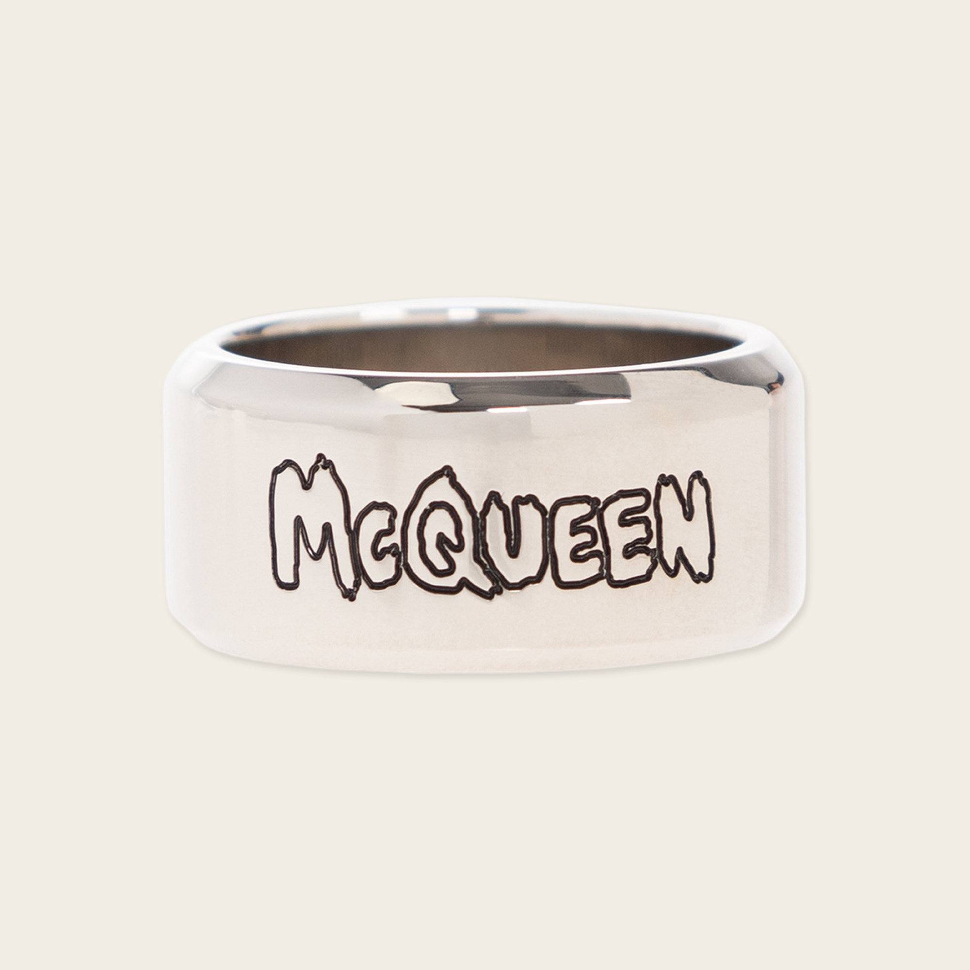 Alexander McQueen Graffiti Logo Ring