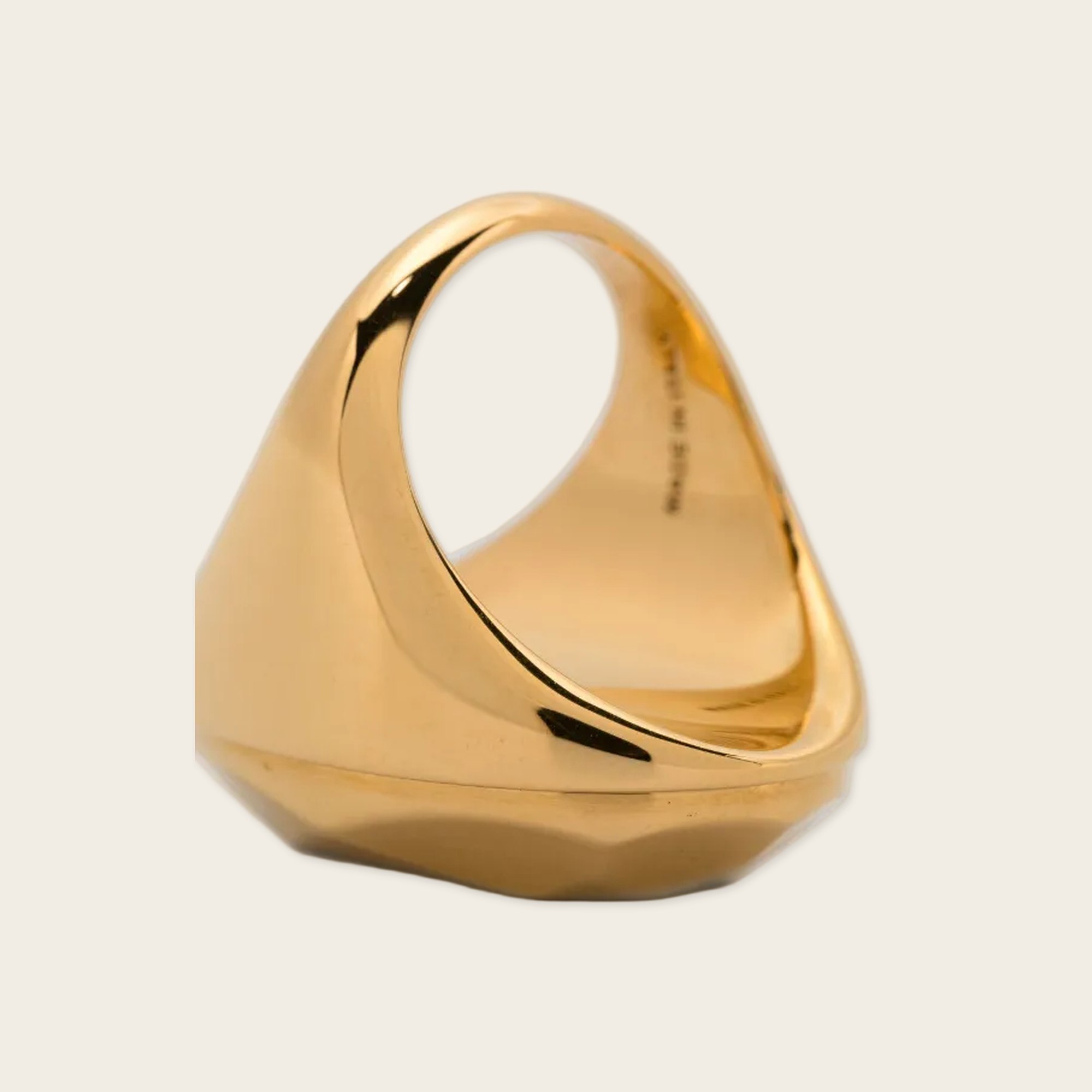 Alexander McQueen Faced Stone Gold Ring