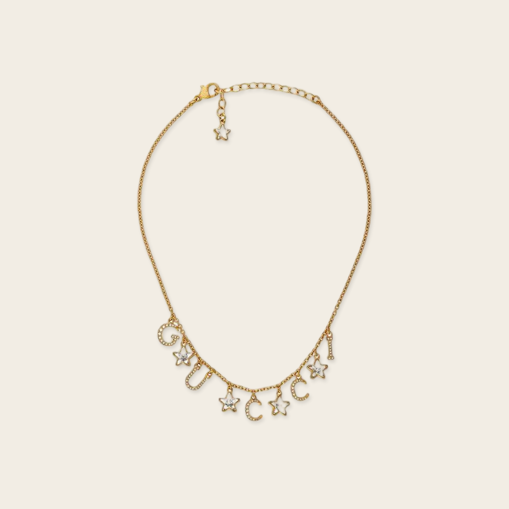 Gucci Star Logo Crystal Necklace