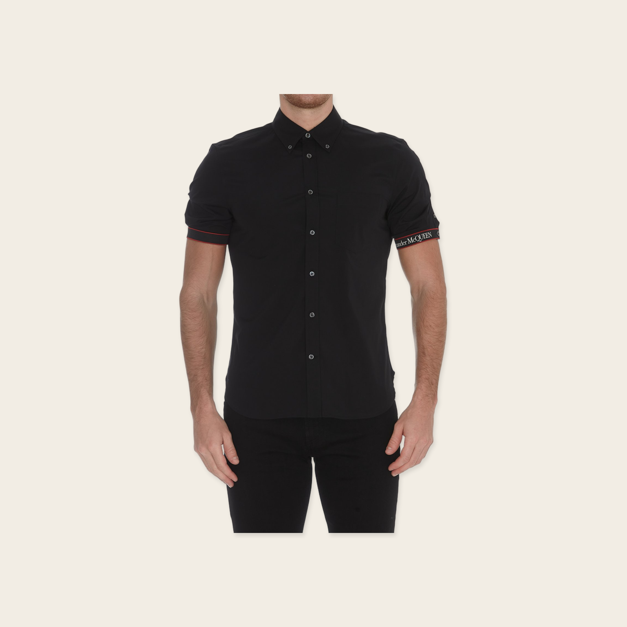 Alexander McQueen Trim Logo Short Sleeves Shirt