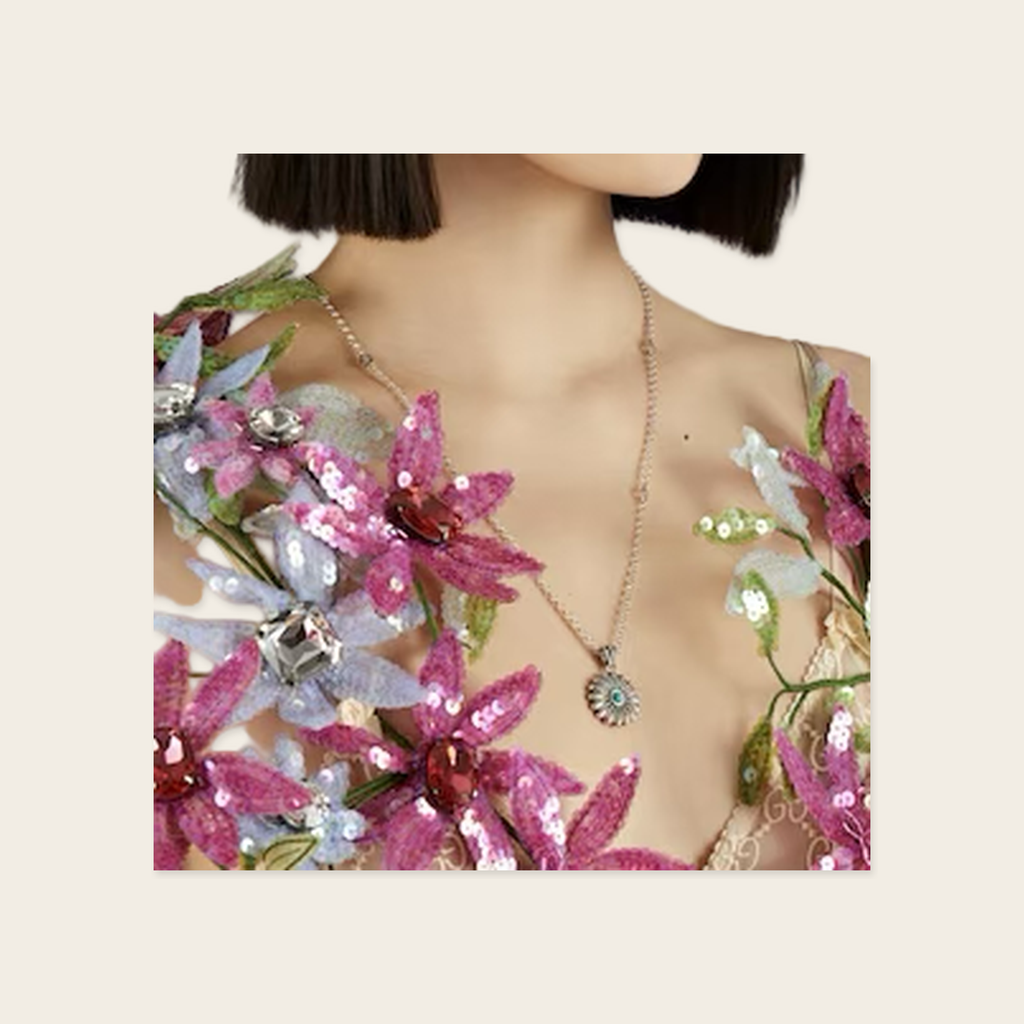 Gucci Interlocking G Necklace with Flower.