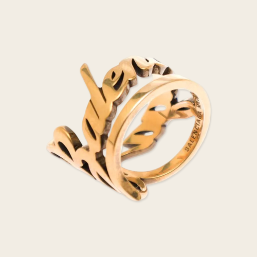 Balenciaga Typo Gold-Tone Ring