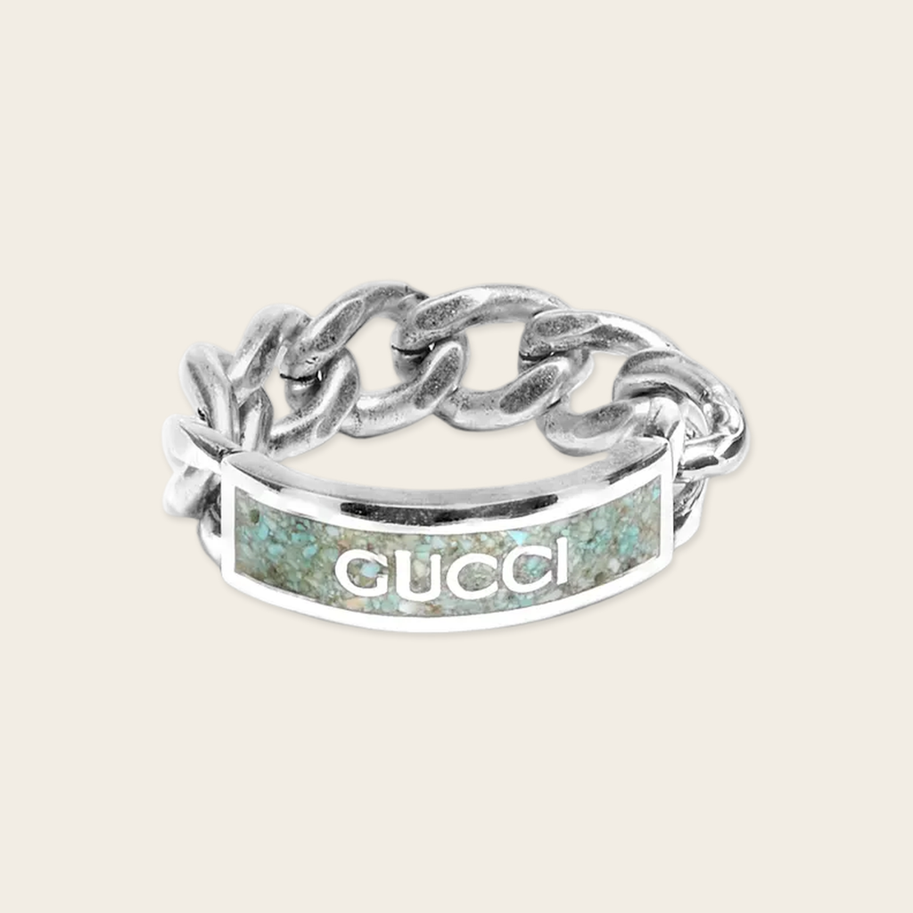 Gucci Sterling Silver Logo Ring