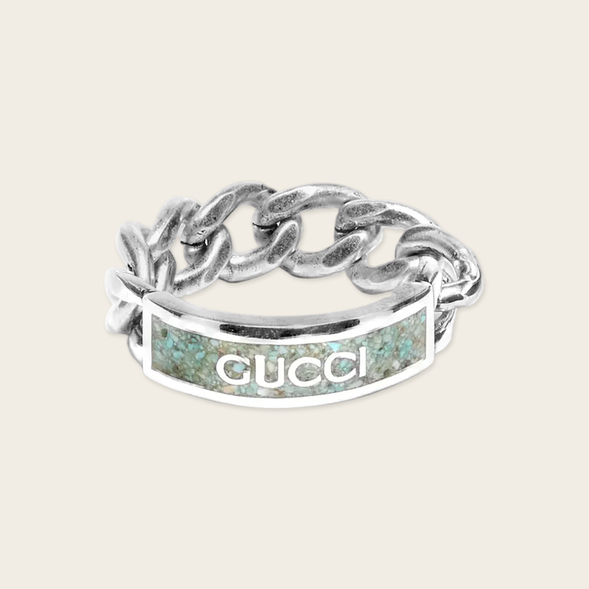 Gucci Sterling Silver Logo Ring