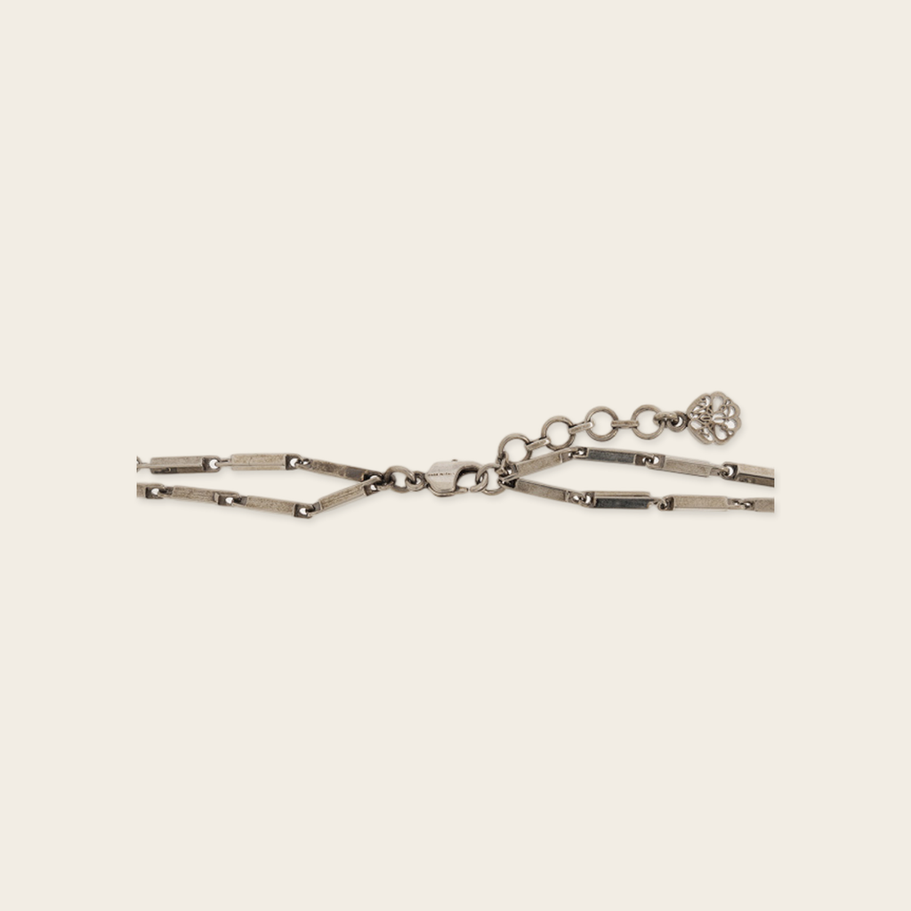 Alexander McQueen Oversized Medallion Necklace Alexander McQueen Oversized Medallion Necklace with double chain, logo engraved Medallion with aged look. Composition Brass