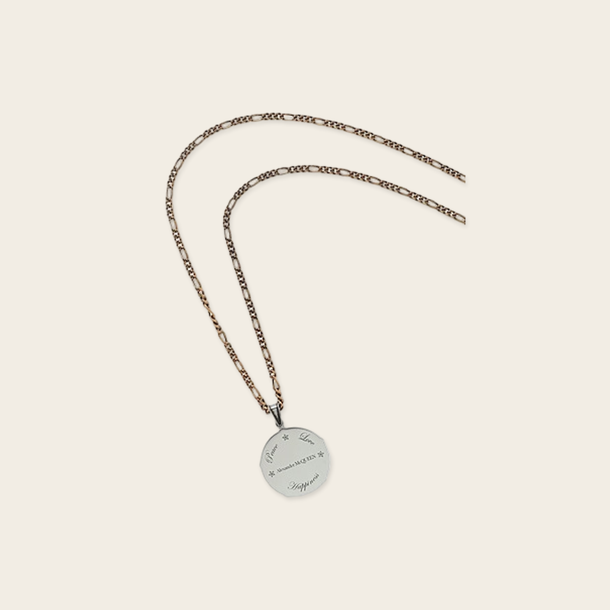 Alexander McQueen Logo-engraved medallion necklace