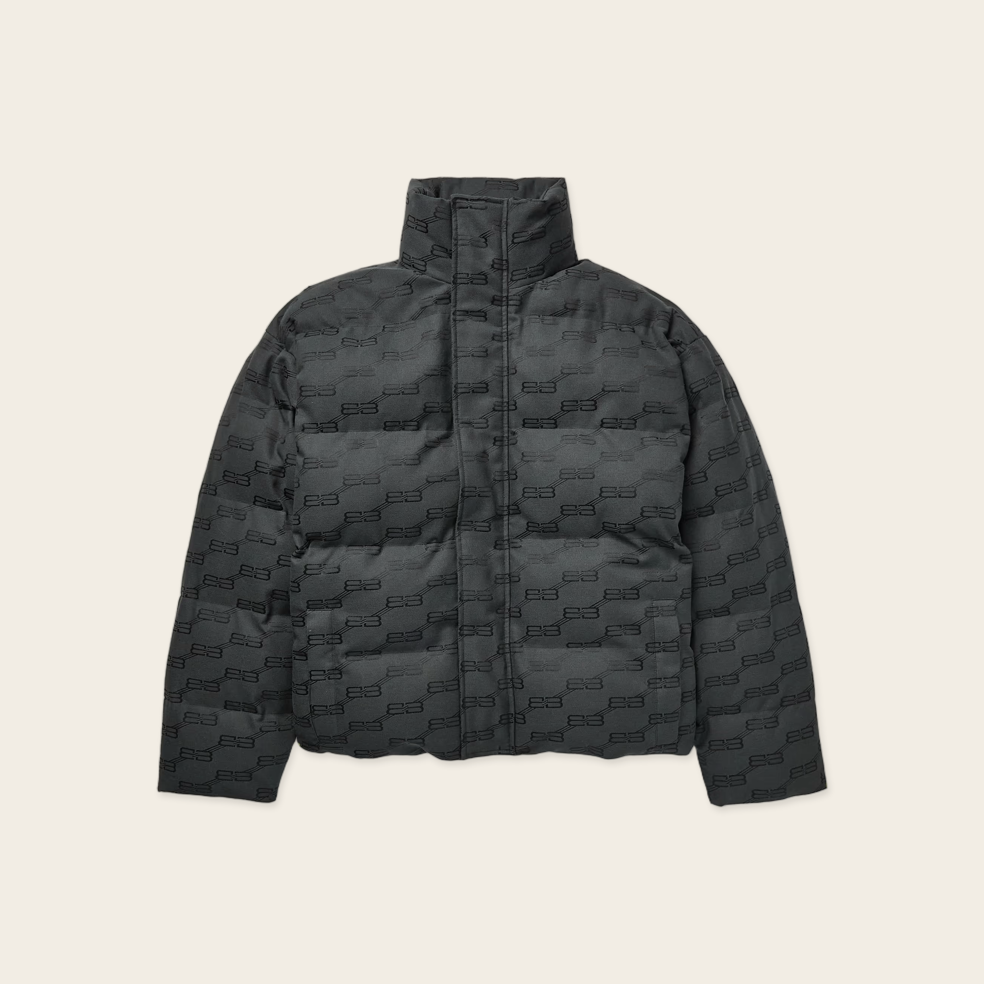 Balenciaga BB Monogrammed Quilted Puffer