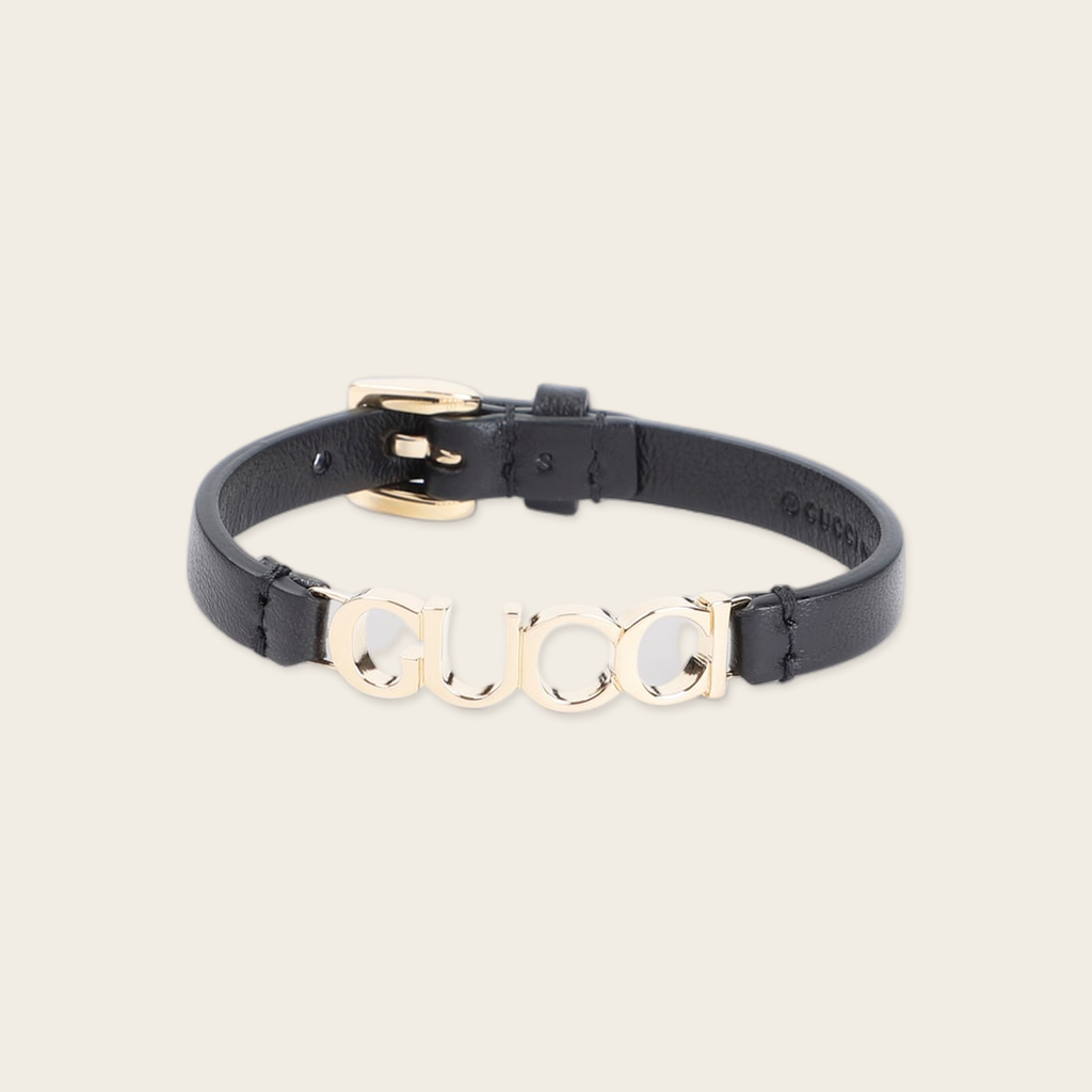 Gucci Leather Logo Bracelet