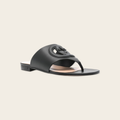 Gucci Cut GG Leather Flat Thong Sandals