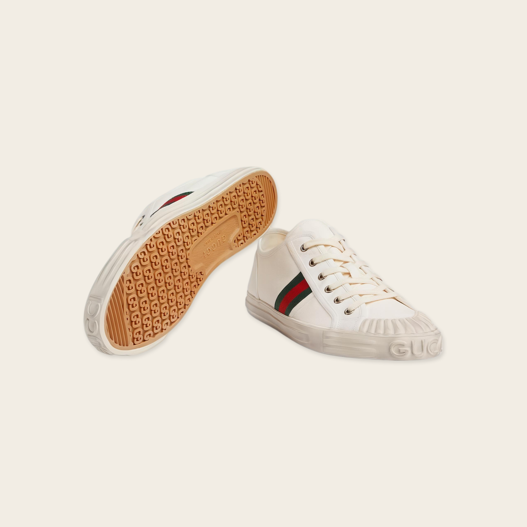 Gucci Low-Top Lace-Up Web Sneakers